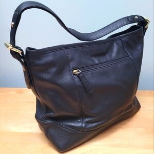 MARCO AVANÉ | Black Leather Shoulder Bag Gold Hardware